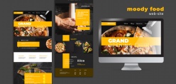 披萨美食网页界面设计ps素材