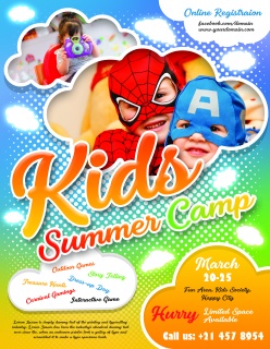 儿童夏季夏令营宣传单设计