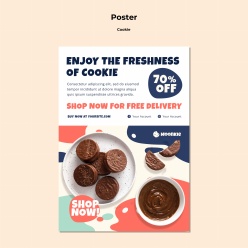 巧克力饼干促销海报设计