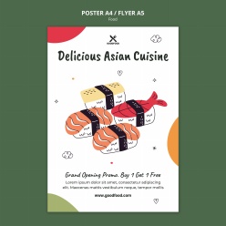 美味寿司手绘美食海报设计