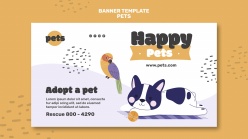 宠物收养横幅模板