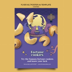 中秋节幸运饼干广告海报设计