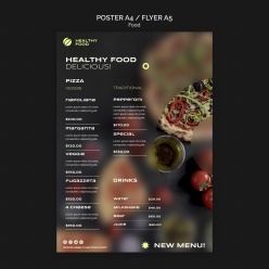 健康食物餐厅菜单模板设计
