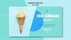 冰淇淋横幅模板设计PSD
