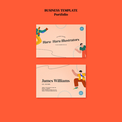 人物插画名片设计模板