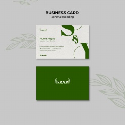 绿色婚礼卡片PSD模板