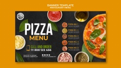 披萨菜单横幅模板设计