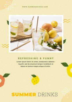 夏日饮品广告海报设计