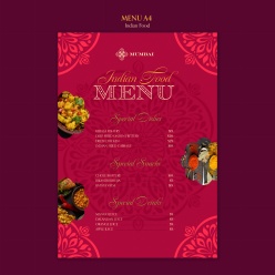 印度美食餐厅菜单模板