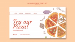 披萨美食手绘PSD广告