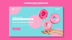 多彩甜甜圈美食网页模板