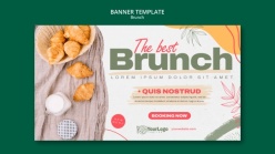 美味早午餐横幅模板PS