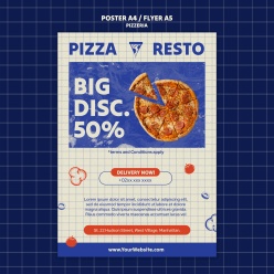 披萨餐厅宣传海报设计模板