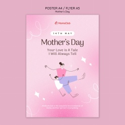 母亲节简约插图海报设计