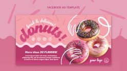 美味甜甜圈广告横幅模板