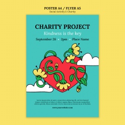 慈善项目创意插图海报模板