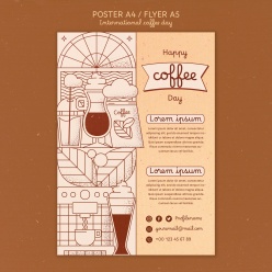 国际咖啡日海报模板