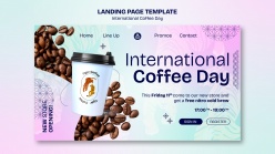 国际咖啡日PS主页模板设计