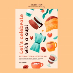 国际咖啡日邀请模板