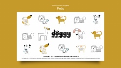 手绘宠物护理网页封面模板