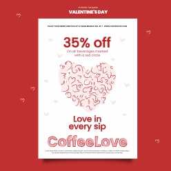 情人节咖啡厅活动海报设计