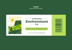 世界环境保护日主题讲演票券模板