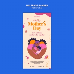 母亲节主题竖版banner设计