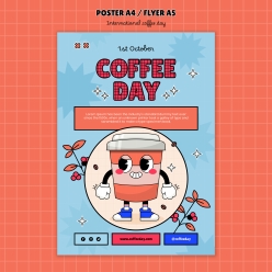 咖啡店会员日传单海报设计
