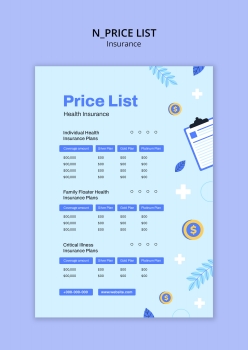 保险项目价格清单PSD模板