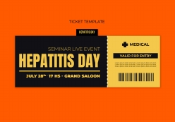 世界肝炎日主题讲座票券模板PSD
