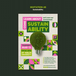 可持续生态主题活动邀请模板A5