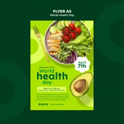 世界健康日健康饮食传单设计