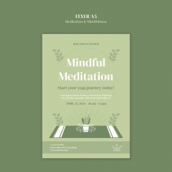 极简风格瑜伽主题传单A5模板