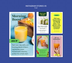 INS风格果汁饮料X5模板设计