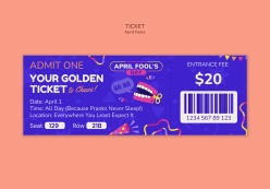 愚人节活动入场券PSD模板