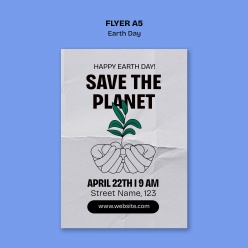 极简风格世界地球日主题传单设计
