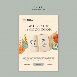 世界读书日A5宣传单模板设计