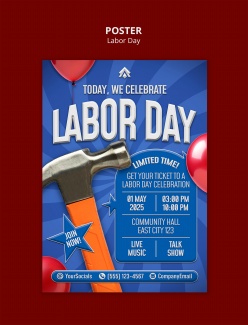 国际劳动节主题宣传海报设计源文件