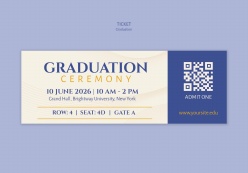 毕业典礼入场票券PSD模板