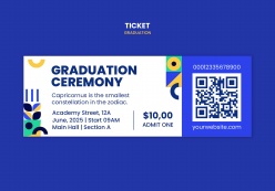 毕业典礼入场券PSD模板
