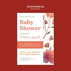 宝宝活动秀邀请单A5模板设计