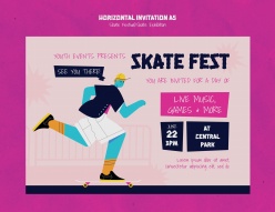 滑板运动中横幅A5模板设计