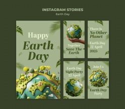 地球日保护地球主题INS模板设计