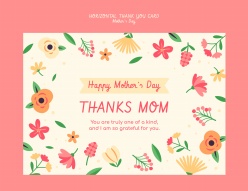花卉边框母亲节感恩卡PS素材