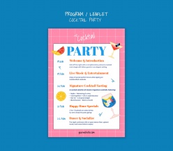 夏日鸡尾酒派对活动时间表PS素材