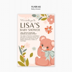 新生儿庆生宴邀请传单A5模板