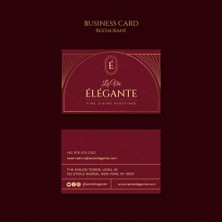 极简风格餐饮商务名片模板PSD