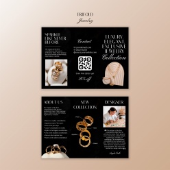 珠宝饰品三折页宣传册正反面PSD模板