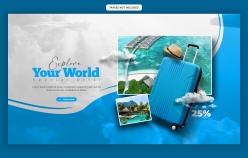 旅行度假主题折扣横幅PS素材