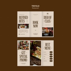 餐厅美食预定宣传折页PSD模板
